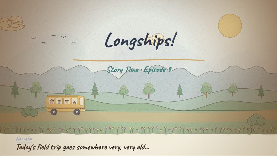 Watercolor title page: Longships!